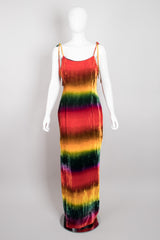 Recess Los Angeles Vintage Todd Oldham Velvet Rainbow Snow Cone Slip Dress