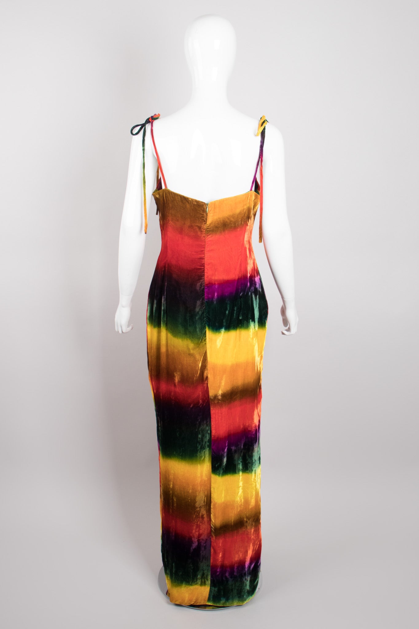 Recess Los Angeles Vintage Todd Oldham Velvet Rainbow Snow Cone Slip Dress