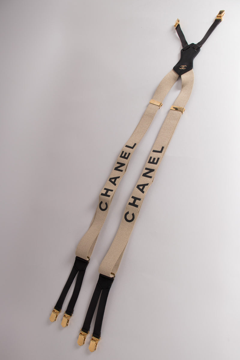 Chanel Tan Logo Suspenders – Recess