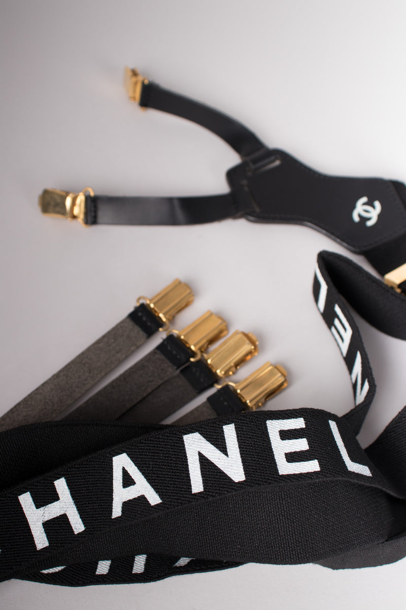 Chanel Limited Runway CC Logo Suspenders
