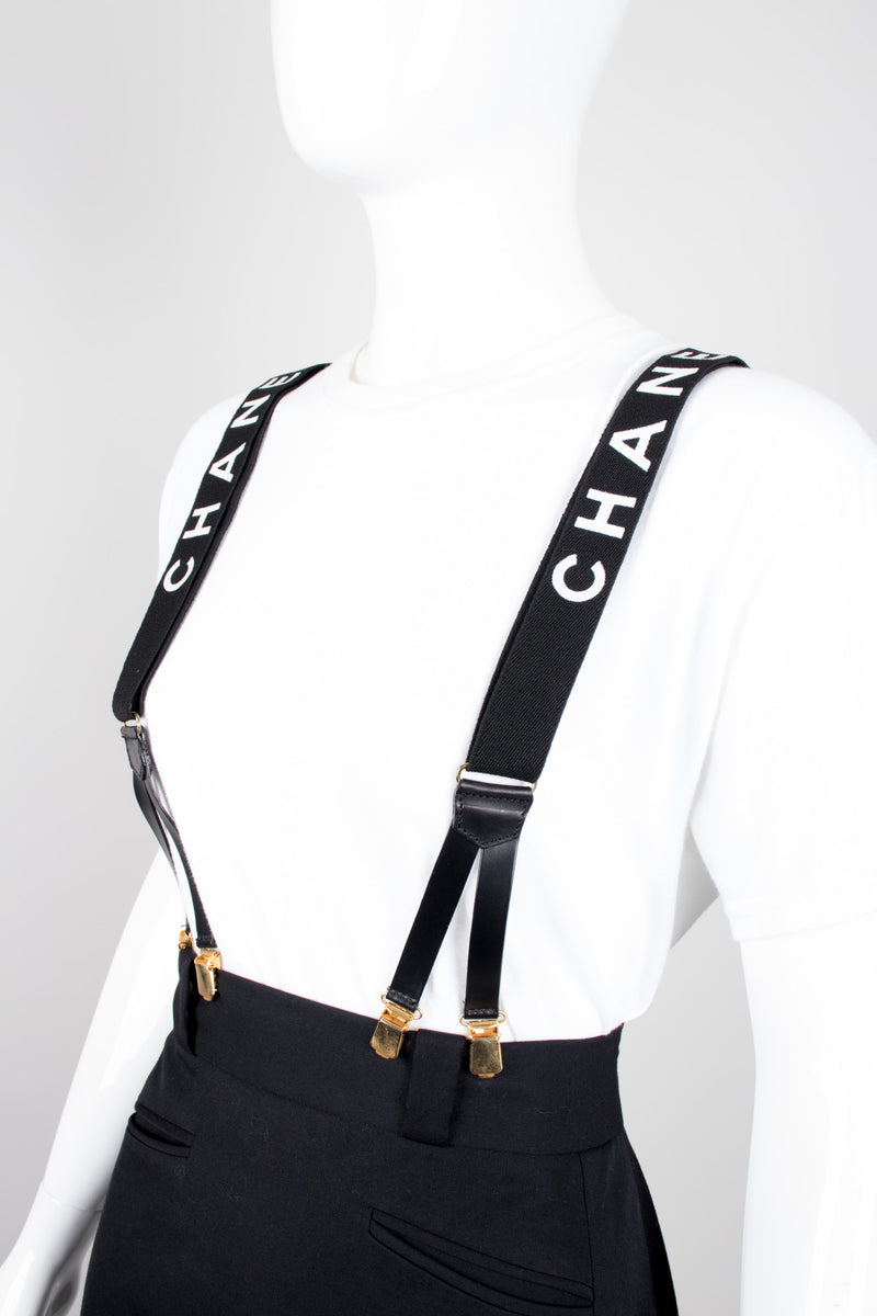 Chanel Black Logo Suspenders – Recess