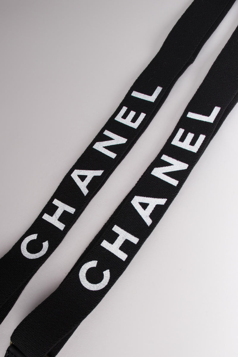 Chanel Black Elastic Logo Suspenders Q6A0JU4EKB097