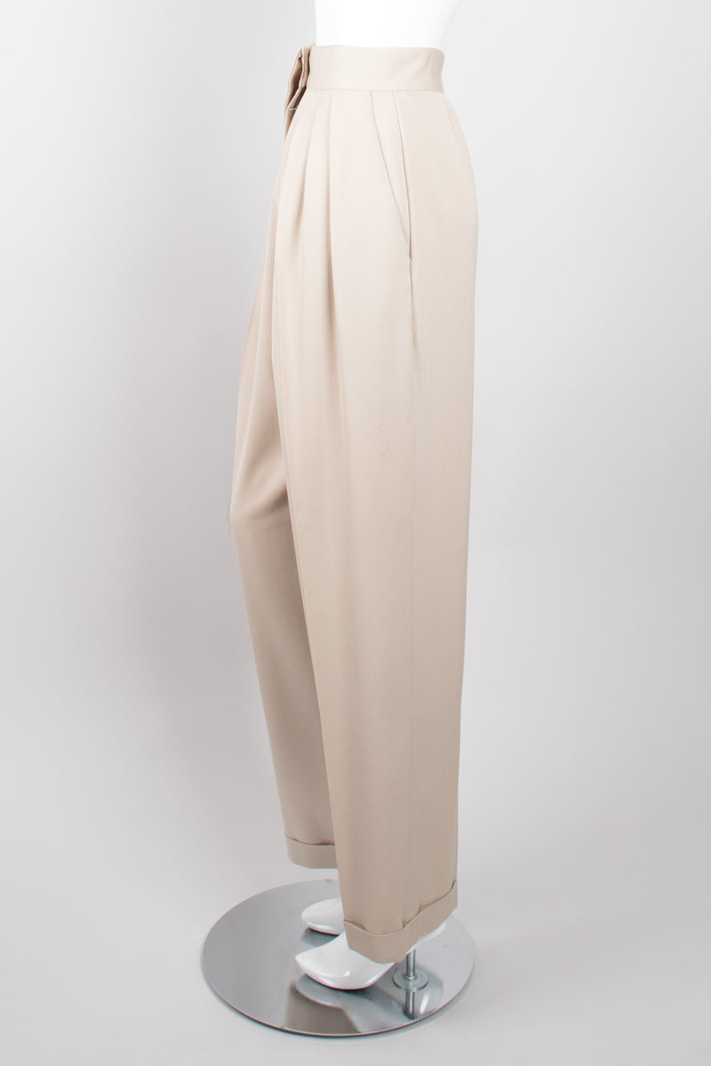 Eleanor Brenner Asymmetrical Fold Front High Waist Trouser