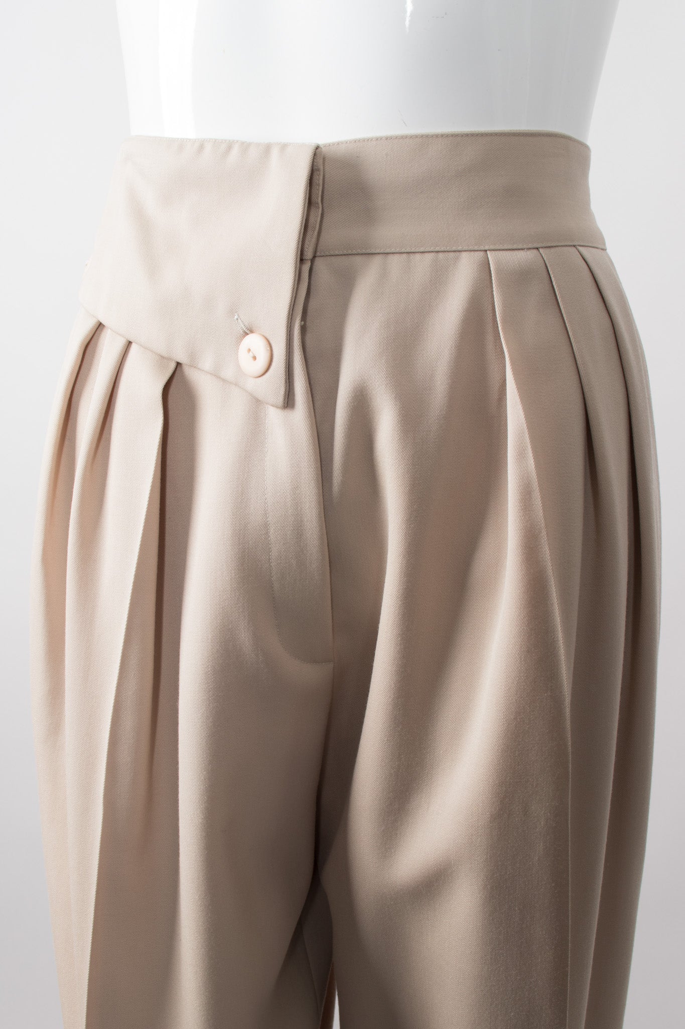 Eleanor Brenner Asymmetrical Fold Front High Waist Trouser