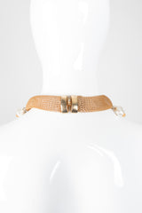 Unsigned Faux Freshwater Pearl Mesh Collar Choker Necklace