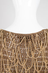 Salvatore Ferragamo Gold Armor Draped Chain Crochet Tank