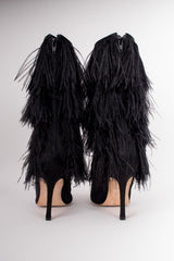 Manolo Blahnik Rockerstar Ostrich Feather Boots