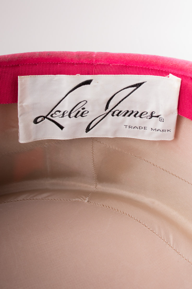 Leslie James Hot Pink Velvet Feather Shacko Pillbox Hat