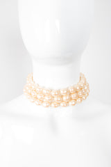 Monet Triple Strand Pearl Choker Necklace