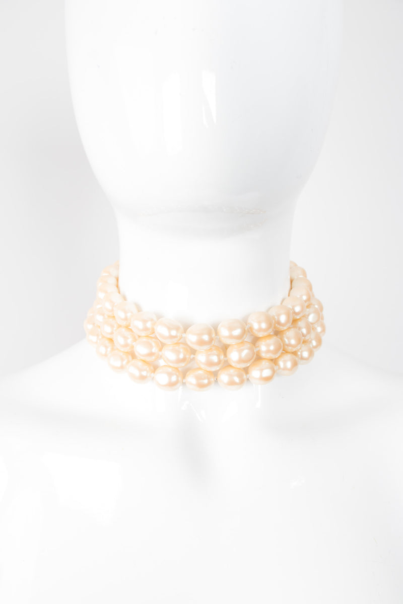 Monet Triple Strand Pearl Choker Necklace