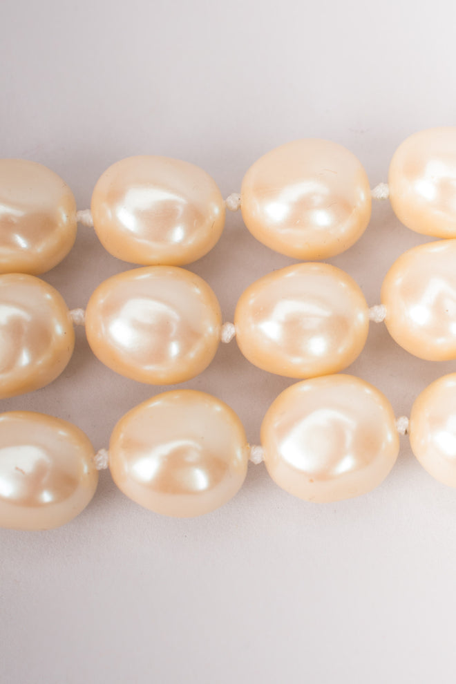 Monet Triple Strand Pearl Choker Necklace