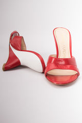 Charles Jourdan Vintage Retro Tailfin Wedge Slide Sandals