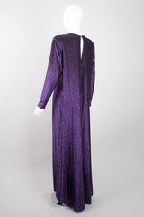 Giorgio Sant'Angelo Purple Reign Metallic Lamé Cape Dress