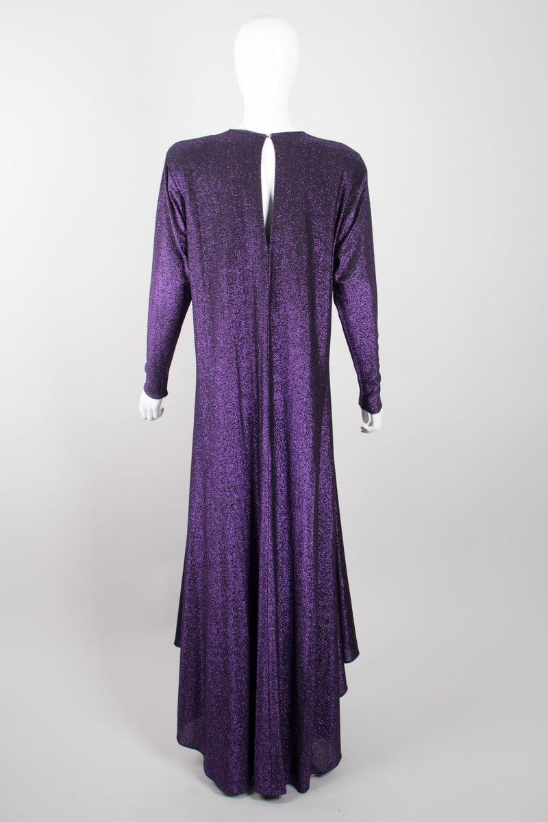 Giorgio Sant'Angelo Purple Reign Metallic Lam Cape Dress Recess Giorgio Sant'Angelo Purple Reign Metallic Lam Cape Dress Recess