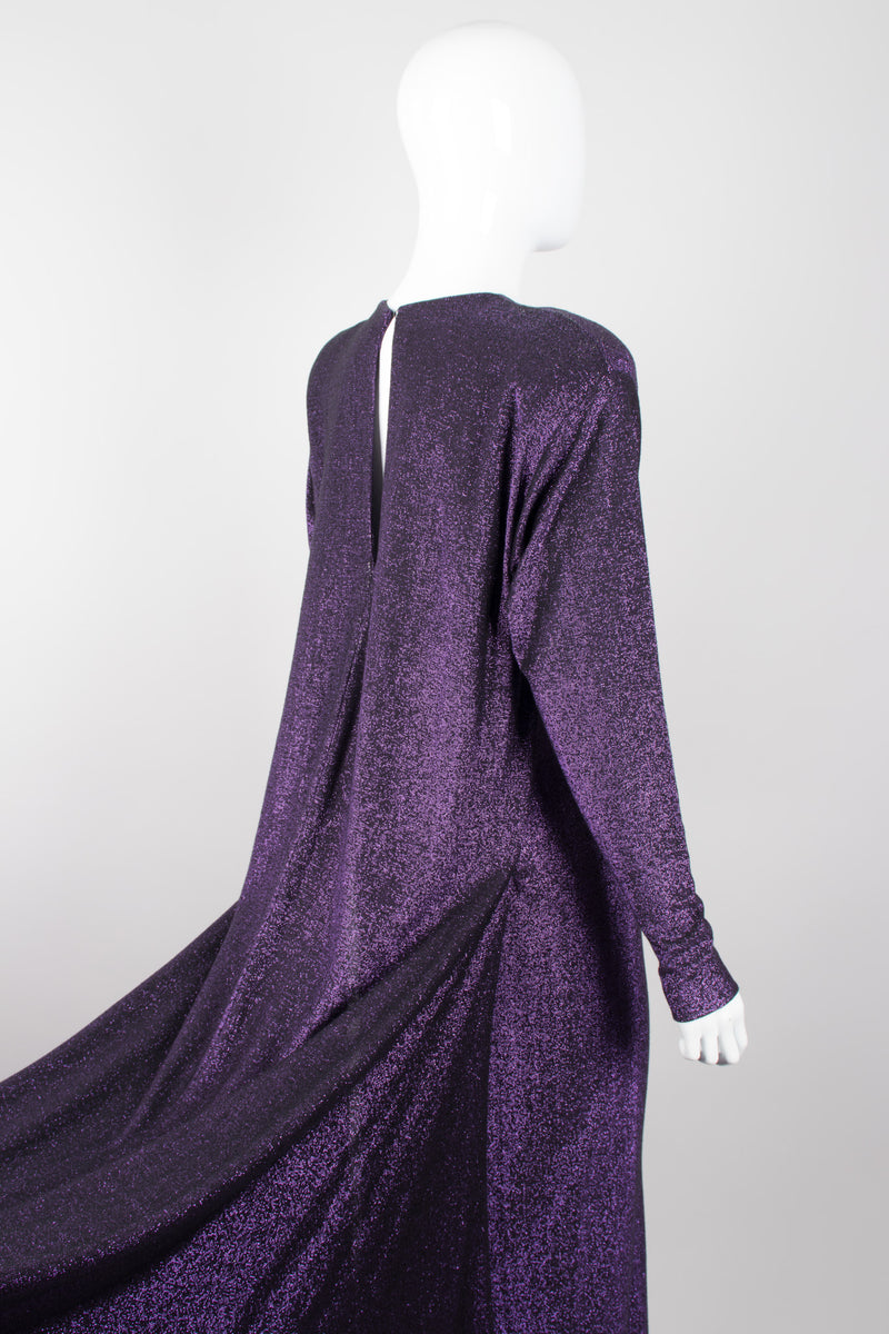Giorgio Sant'Angelo Purple Reign Metallic Lam Cape Dress Recess Giorgio Sant'Angelo Purple Reign Metallic Lam Cape Dress Recess