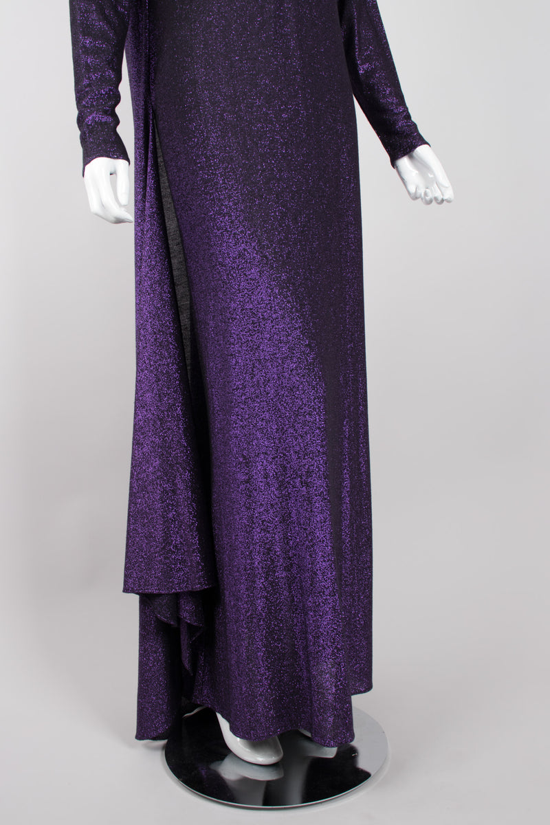 Giorgio Sant'Angelo Purple Reign Metallic Lam Cape Dress Recess Giorgio Sant'Angelo Purple Reign Metallic Lam Cape Dress Recess