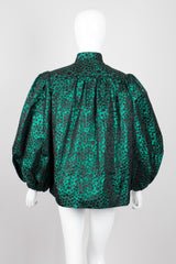 Mr. Blackwell Metallic Brocade Balloon Sleeve Swing Jacket