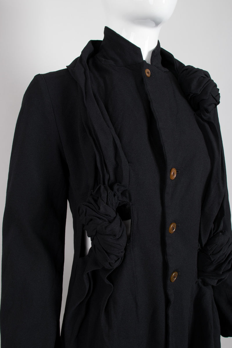 Comme des Garcons Knotted Scarf Collar A-Line Coat