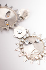 Sparkling Silver Celestial Sun Earrings