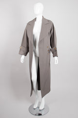 Chanel Greige Belted Trench Overcoat Raincoat