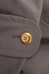 Chanel Greige Belted Trench Overcoat Raincoat