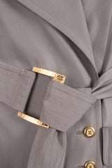 Chanel Greige Belted Trench Overcoat Raincoat