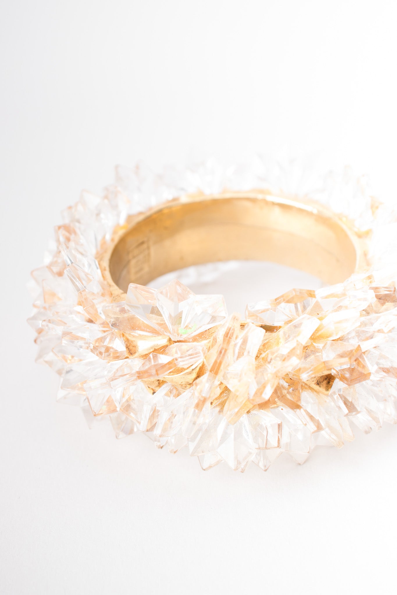 Alexis Lahellec Crystal Stalactite Gold Cuff Bracelet