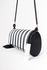 Victor Costa Regency Striped Silk Tassel Crossbody Shoulder Bag