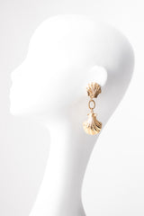 Vintage Golden Seashell Drop Earrings