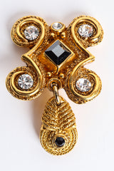 Vintage Claire Deve Baroque Frame Crystal Earrings single close @ Recess LA