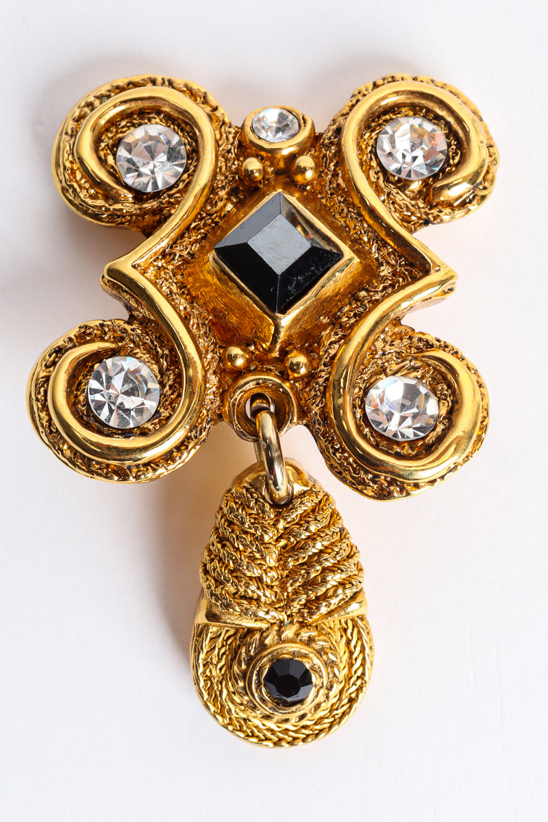 Vintage Claire Deve Baroque Frame Crystal Earrings single close @ Recess LA