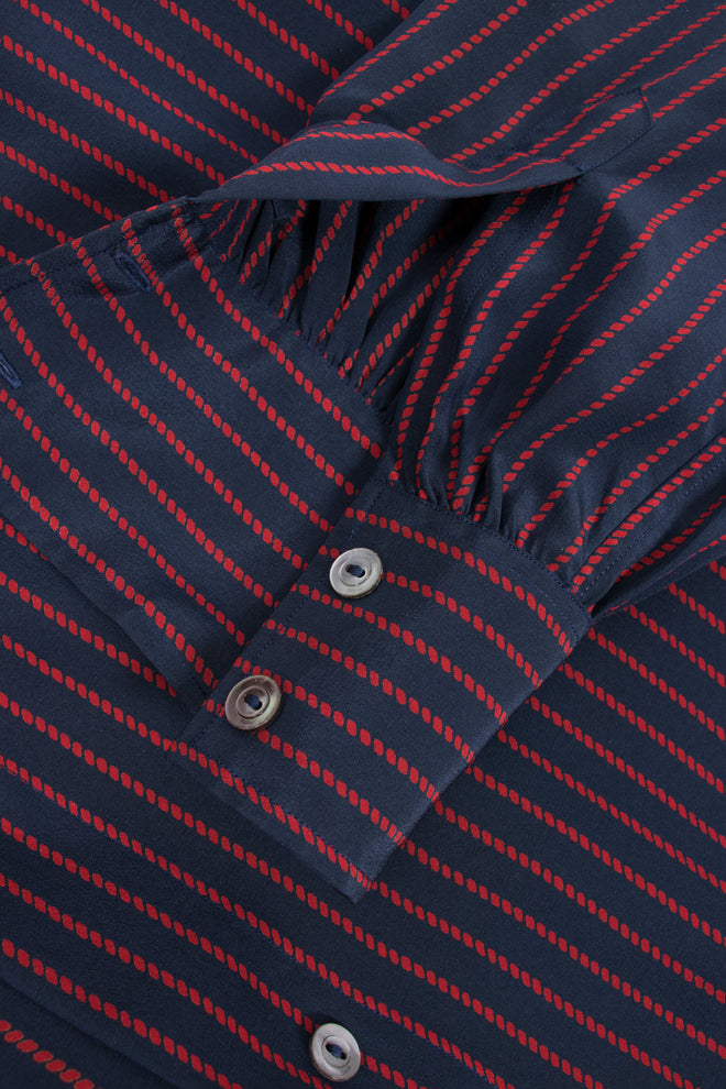Saint Laurent Rive Gauche YSL Striped Silk Shirt