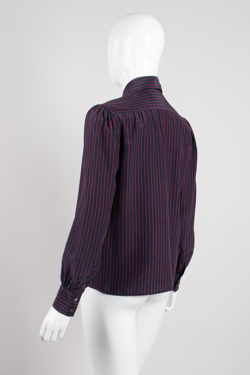 Saint Laurent Rive Gauche YSL Striped Silk Shirt