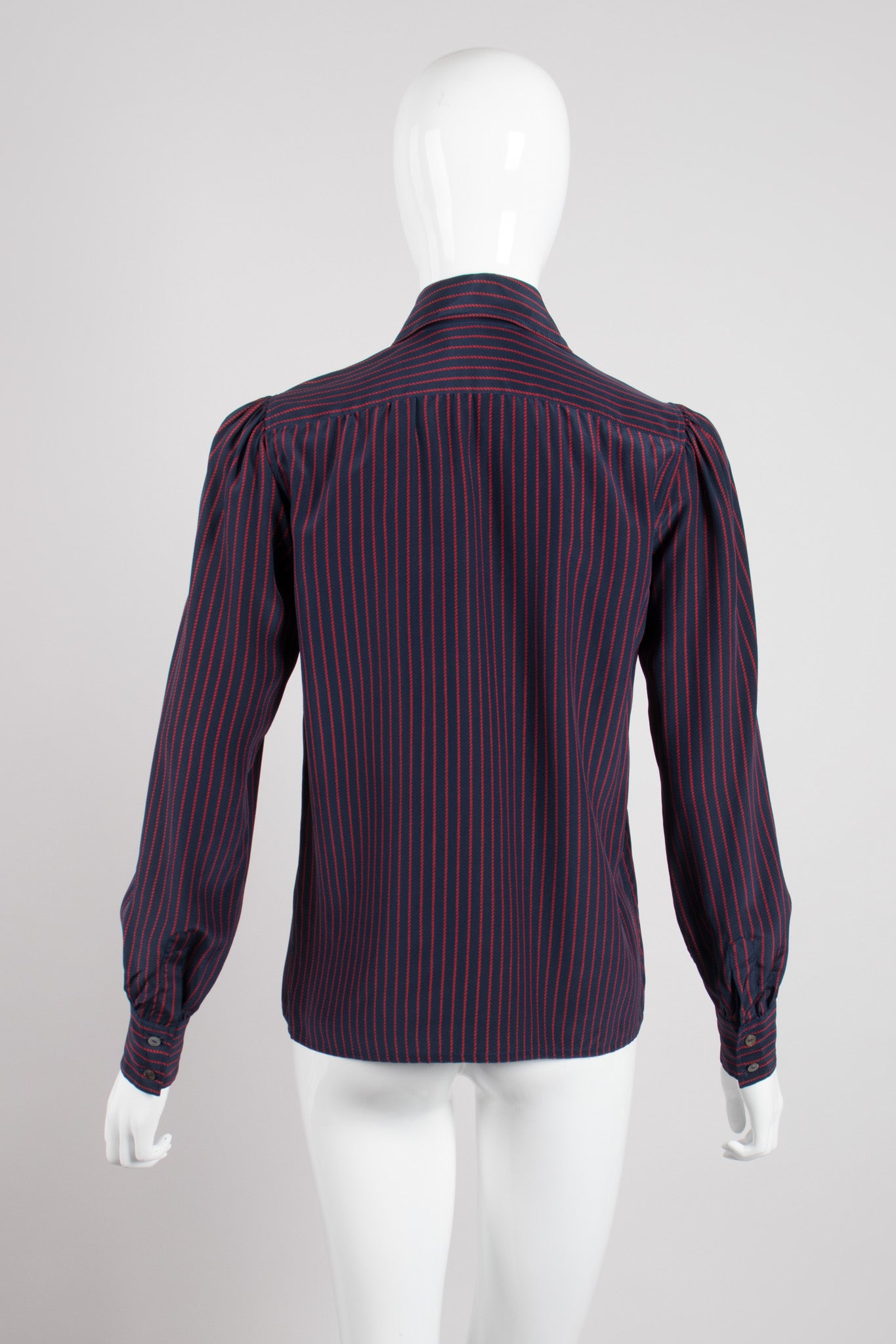 Saint Laurent Rive Gauche YSL Striped Silk Shirt