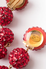 Bellini By Formart Ruby Red Crystal Tiered Ball Drop Earrings