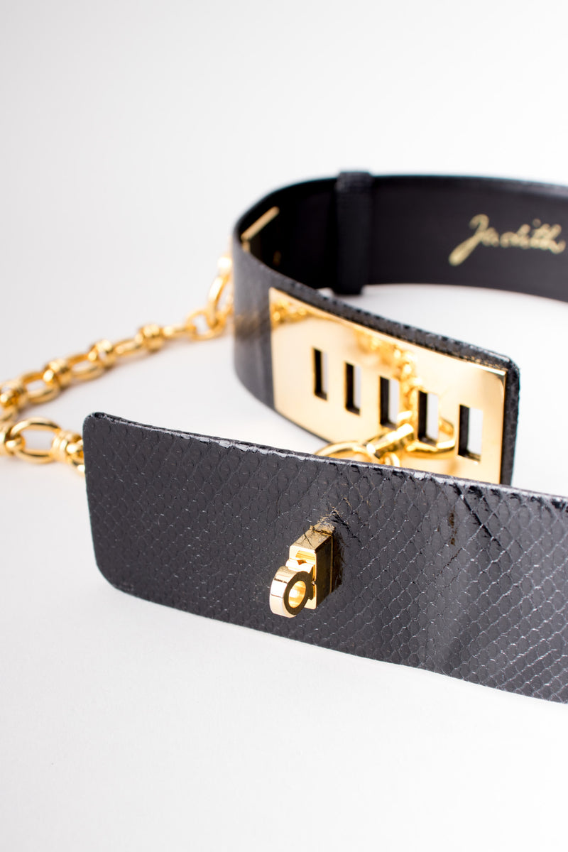 Judith Leibe Lizard Leather Gold Chain Turnlock Bondage Belt – Recess