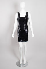 Franck Joseph Bastille Liquid Second Skin Sequin Square Neck Minidress