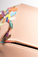 René Caovilla Rainbow Beaded Satin Box Bag