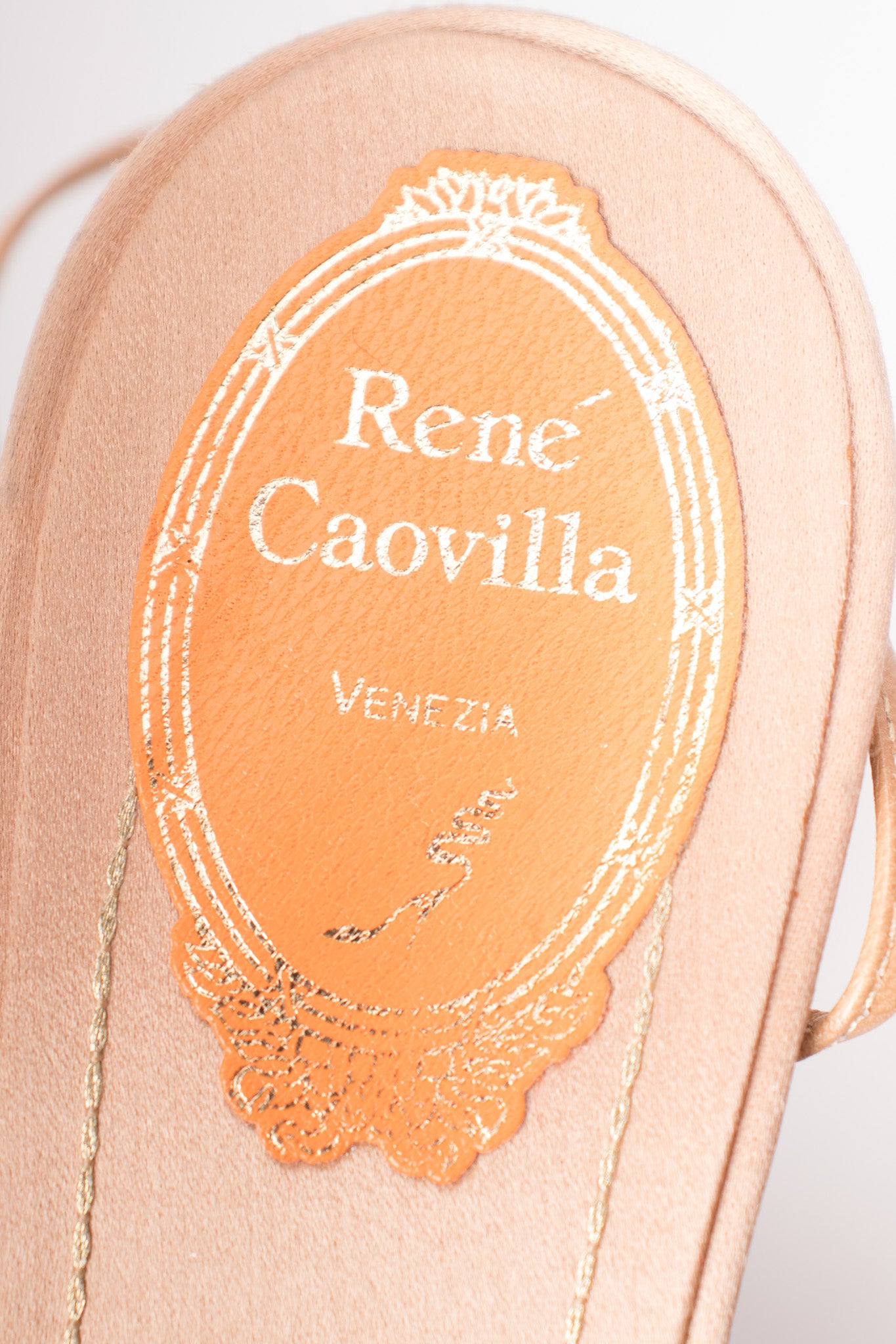 René Caovilla Vintage Rainbow Beaded Satin Ankle Wrap Mules Heels