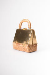 Sacha Metal Wicker A-Frame Basket Box Bag