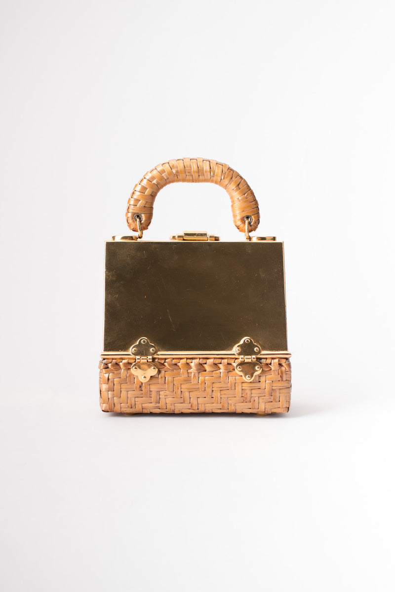 Sacha Metal Wicker A-Frame Basket Box Bag – Recess