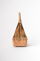 Sacha Metal Wicker A-Frame Basket Box Bag