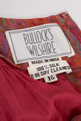 Bullocks Wilshire Vintage Paisley Silk Chiffon Kimono Sleeve Dress