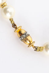 Vintage Sonia Italy Pearl Shield Pendant Necklace scratch clasp @ Recess LA