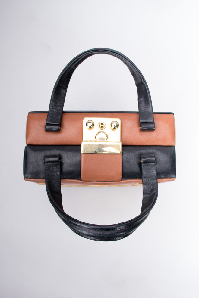 31 Fevrier Vintage Padded Leather Card Suit Vegas Box Bag