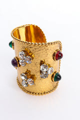 Vintage Sorrell Hammered Cabochon Crystal Cuff II Side Angle at Recess LA