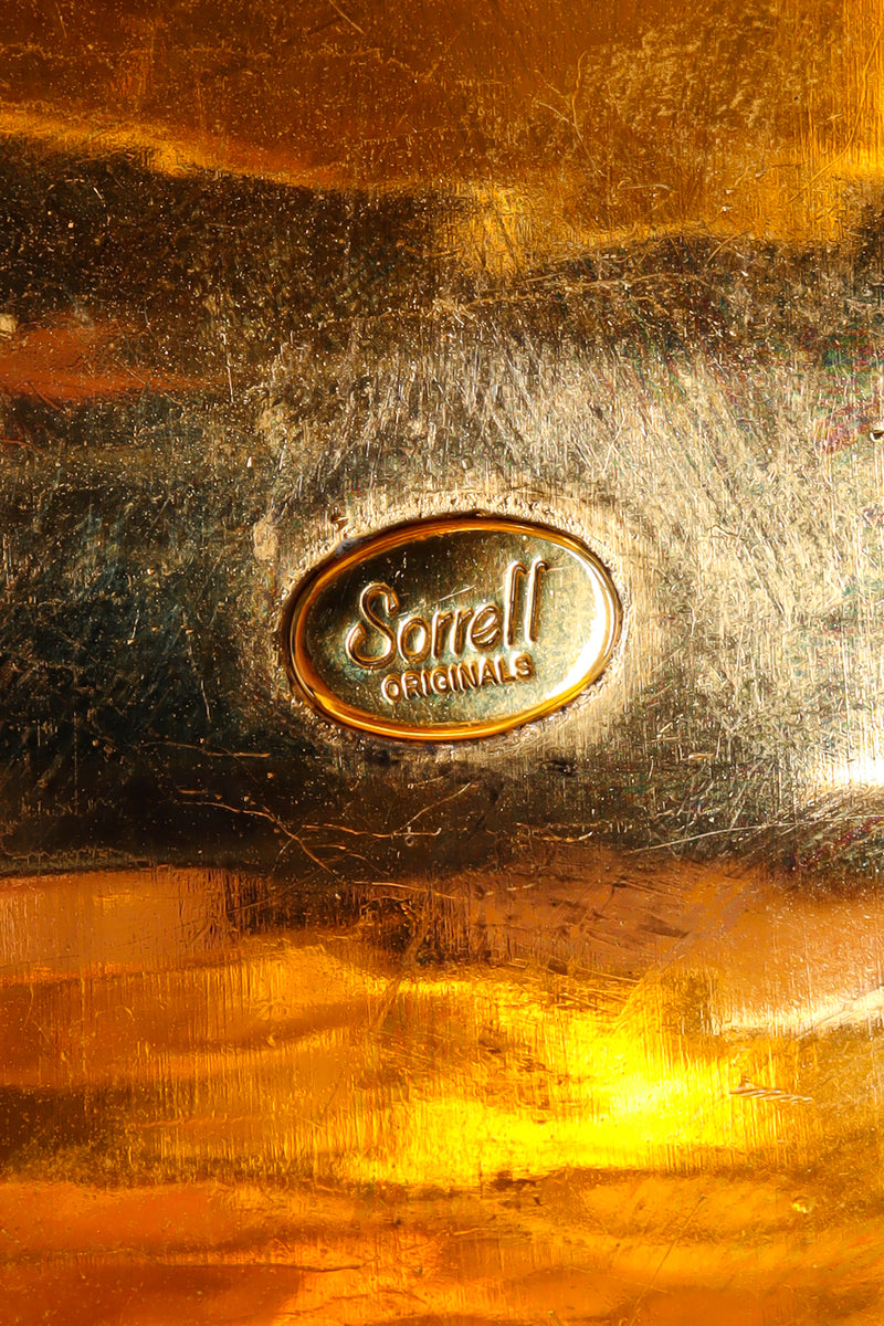 Vintage Sorrell Hammered Cabochon Crystal Cuff II Cartouche at Recess LA