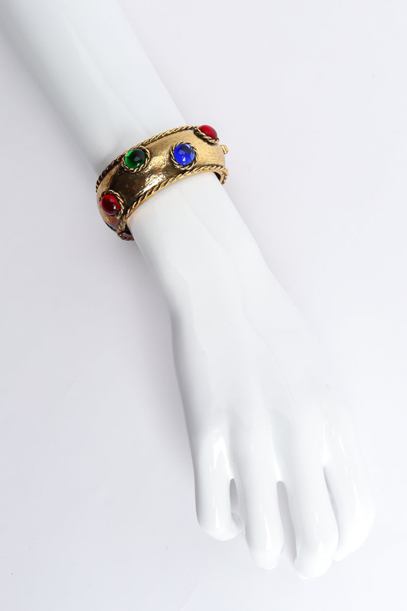 Vintage Les Bernard Cabochon Bangle Bracelet on Mannequin at Recess LA