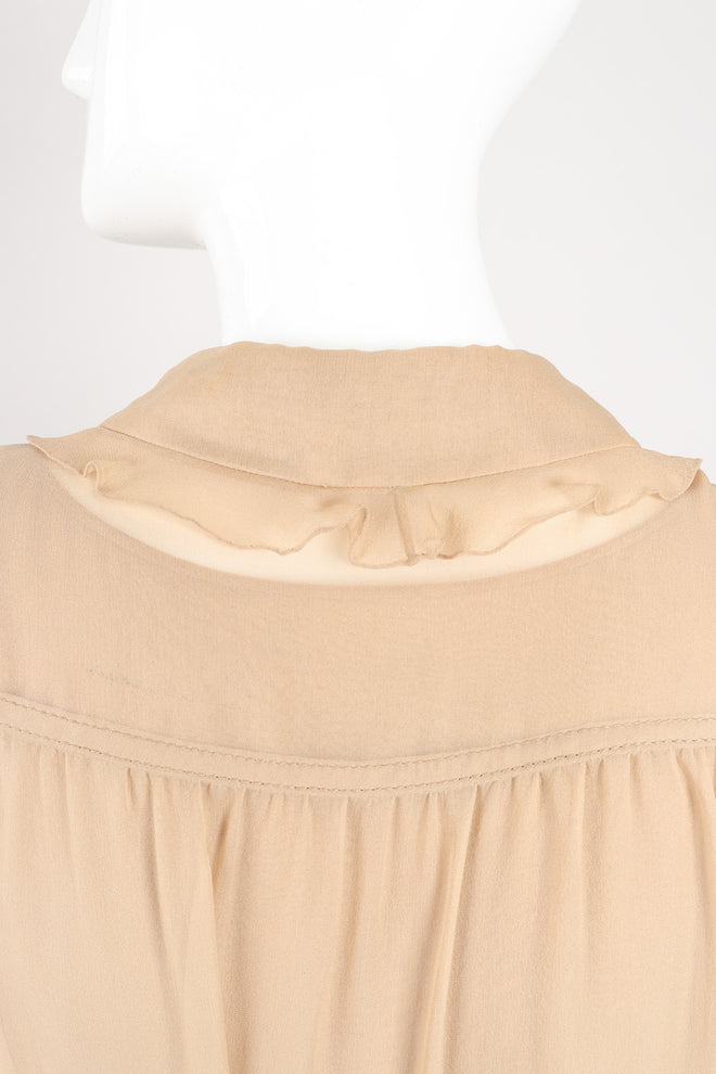 Galanos Silk Chiffon 3-Piece Ruffle Blouse Tank Skirt Set