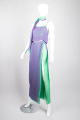 Pauline Trigere Vintage Mermaid Layered Chiffon Top & Skirt Set